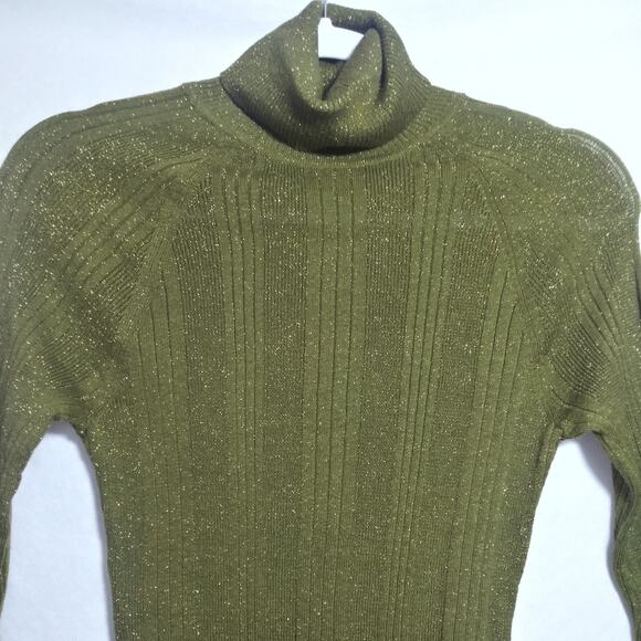Love By Design Martini Olive Green Turtle Neck Snug Fit Size L - Picture 3 of 6